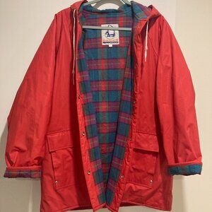 Red Insulated Sailmaker Rain Jacket Size L